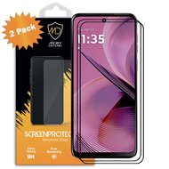 2-Pack Motorola Moto G55 Screenprotectors - MobyDefend Screensavers Met Zwarte Randen - Gehard Glas 