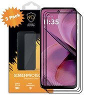 3-Pack Motorola Moto G55 Screenprotectors - MobyDefend Screensavers Met Zwarte Randen - Gehard Glas 