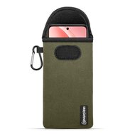 Hoesje voor Oppo A60 5G - MobyDefend Neopreen Pouch Met Karabijnhaak - Insteekhoesje - Riemlus Hoesje - Groen