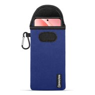 Hoesje voor Oppo A60 5G - MobyDefend Neopreen Pouch Met Karabijnhaak - Insteekhoesje - Riemlus Hoesje - Blauw