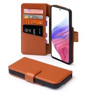 Samsung Galaxy A53 Hoesje - Luxe MobyDefend Wallet Bookcase - Lichtbruin