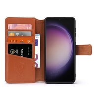 Samsung Galaxy S23 Hoesje - Luxe MobyDefend Wallet Bookcase - Lichtbruin