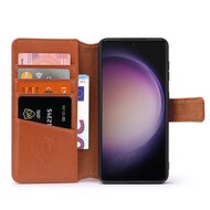 Samsung Galaxy S23 Plus (S23+) Hoesje - Luxe MobyDefend Wallet Bookcase - Lichtbruin