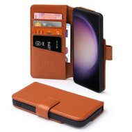 Samsung Galaxy S23 Plus (S23+) Hoesje - Luxe MobyDefend Wallet Bookcase - Lichtbruin