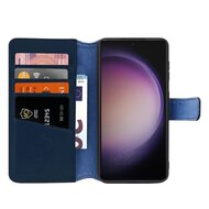 Samsung Galaxy S23 Plus (S23+) Hoesje - Luxe MobyDefend Wallet Bookcase - Blauw