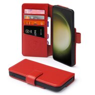 Samsung Galaxy S23 Ultra Hoesje - Luxe MobyDefend Wallet Bookcase - Rood