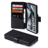 Samsung Galaxy S24 Ultra Hoesje - Luxe MobyDefend Wallet Bookcase - Zwart