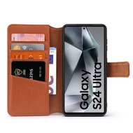 Samsung Galaxy S24 Ultra Hoesje - Luxe MobyDefend Wallet Bookcase - Lichtbruin