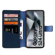 Samsung Galaxy S24 Ultra Hoesje - Luxe MobyDefend Wallet Bookcase - Blauw