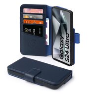 Samsung Galaxy S24 Ultra Hoesje - Luxe MobyDefend Wallet Bookcase - Blauw