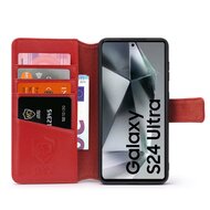 Samsung Galaxy S24 Ultra Hoesje - Luxe MobyDefend Wallet Bookcase - Rood