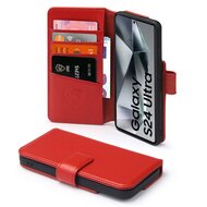 Samsung Galaxy S24 Ultra Hoesje - Luxe MobyDefend Wallet Bookcase - Rood