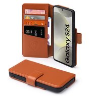 Samsung Galaxy S24 Hoesje - Luxe MobyDefend Wallet Bookcase - Lichtbruin