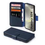 Samsung Galaxy S24 Hoesje - Luxe MobyDefend Wallet Bookcase - Blauw