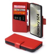 Samsung Galaxy S24 Hoesje - Luxe MobyDefend Wallet Bookcase - Rood