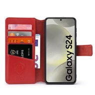 Samsung Galaxy S24 Hoesje - Luxe MobyDefend Wallet Bookcase - Rood