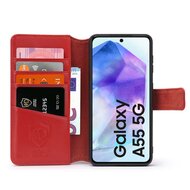 Samsung Galaxy A55 Hoesje - Luxe MobyDefend Wallet Bookcase - Rood