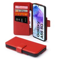 Samsung Galaxy A55 Hoesje - Luxe MobyDefend Wallet Bookcase - Rood