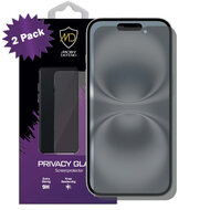 2-Pack MobyDefend iPhone 16 Screenprotectors - HD Privacy Glass Screensavers