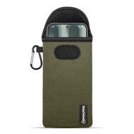 Hoesje voor Nothing Phone (2a) Plus - MobyDefend Neopreen Pouch Met Karabijnhaak - Insteekhoesje - Riemlus Hoesje - Groen