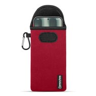 Hoesje voor Nothing Phone (2a) Plus - MobyDefend Neopreen Pouch Met Karabijnhaak - Insteekhoesje - Riemlus Hoesje - Rood