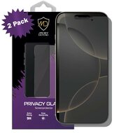 2-Pack MobyDefend iPhone 16 Pro Screenprotectors - HD Privacy Glass Screensavers