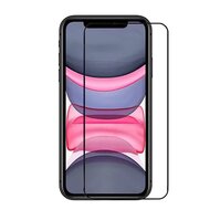 Apple iPhone 11 / iPhone XR Screenprotector - MobyDefend Screensaver Met Zwarte Randen - Gehard Glas 