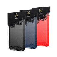 Oppo Reno12 F Hoesje - MobyDefend TPU Backcover - Geborstelde Metaal &amp; Carbon-Look - Blauw