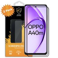 2-Pack Oppo A40m Screenprotectors - MobyDefend Screensavers Met Zwarte Randen - Gehard Glas 