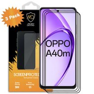 3-Pack Oppo A40m Screenprotectors - MobyDefend Screensavers Met Zwarte Randen - Gehard Glas 