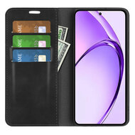 Oppo A80 5G Hoesje - Luxe Wallet Bookcase (Magnetische Sluiting) - Zwart