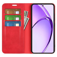 Oppo A80 5G Hoesje - Luxe Wallet Bookcase (Magnetische Sluiting) - Rood