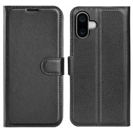 iPhone 16 Hoesje - MobyDefend Kunstleren Wallet Book Case (Sluiting Voorkant) - Zwart