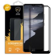 3-Pack Nokia 2.4 Screenprotectors - MobyDefend Screensaver Met Zwarte Randen - Gehard Glas