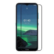 3-Pack Nokia 1.4 Screenprotectors - MobyDefend Screensaver Met Zwarte Randen - Gehard Glas