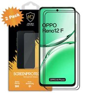 2-Pack Oppo Reno12 F Screenprotectors - MobyDefend Screensaver Met Zwarte Randen - Gehard Glas