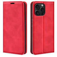 iPhone 16 Pro Hoesje - Luxe Wallet Bookcase (Magnetische Sluiting) - Rood