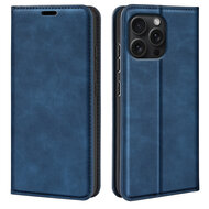 iPhone 16 Pro Max Hoesje - Luxe Wallet Bookcase (Magnetische Sluiting) - Blauw