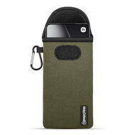 Hoesje voor Xiaomi 14T - MobyDefend Neopreen Pouch Met Karabijnhaak - Insteekhoesje - Riemlus Hoesje - Groen