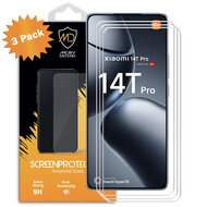 3-Pack Xiaomi 14T Pro Screenprotectors - MobyDefend Case-Friendly Screensavers - Gehard Glas