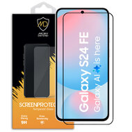 Samsung Galaxy S24 FE Screenprotector - MobyDefend Screensaver Met Zwarte Randen - Gehard Glas 