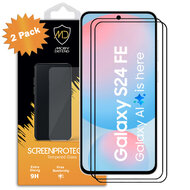 2-Pack Samsung Galaxy S24 FE Screenprotectors - MobyDefend Screensavers Met Zwarte Randen - Gehard Glas 