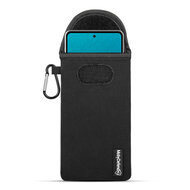 Hoesje voor Samsung Galaxy A53 - MobyDefend Neopreen Pouch Met Karabijnhaak - Insteekhoesje - Riemlus Hoesje - Zwart