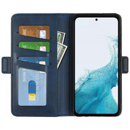 Samsung Galaxy A54 Hoesje - MobyDefend Luxe Wallet Book Case (Sluiting Zijkant) - Blauw