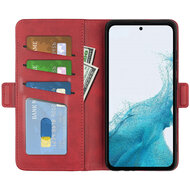 Samsung Galaxy A54 Hoesje - MobyDefend Luxe Wallet Book Case (Sluiting Zijkant) - Rood