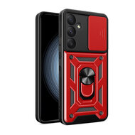 Samsung Galaxy A55 Hoesje - MobyDefend Pantsercase Met Draaibare Ring - Rood