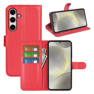 Samsung Galaxy S24 FE Hoesje - MobyDefend Kunstleren Wallet Book Case (Sluiting Voorkant) - Rood