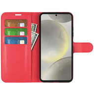 Samsung Galaxy S24 FE Hoesje - MobyDefend Kunstleren Wallet Book Case (Sluiting Voorkant) - Rood