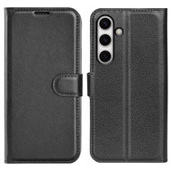 Samsung Galaxy S24 FE Hoesje - MobyDefend Kunstleren Wallet Book Case (Sluiting Voorkant) - Zwart