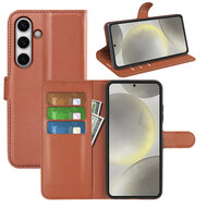 Samsung Galaxy S24 FE Hoesje - MobyDefend Kunstleren Wallet Book Case (Sluiting Voorkant) - Bruin